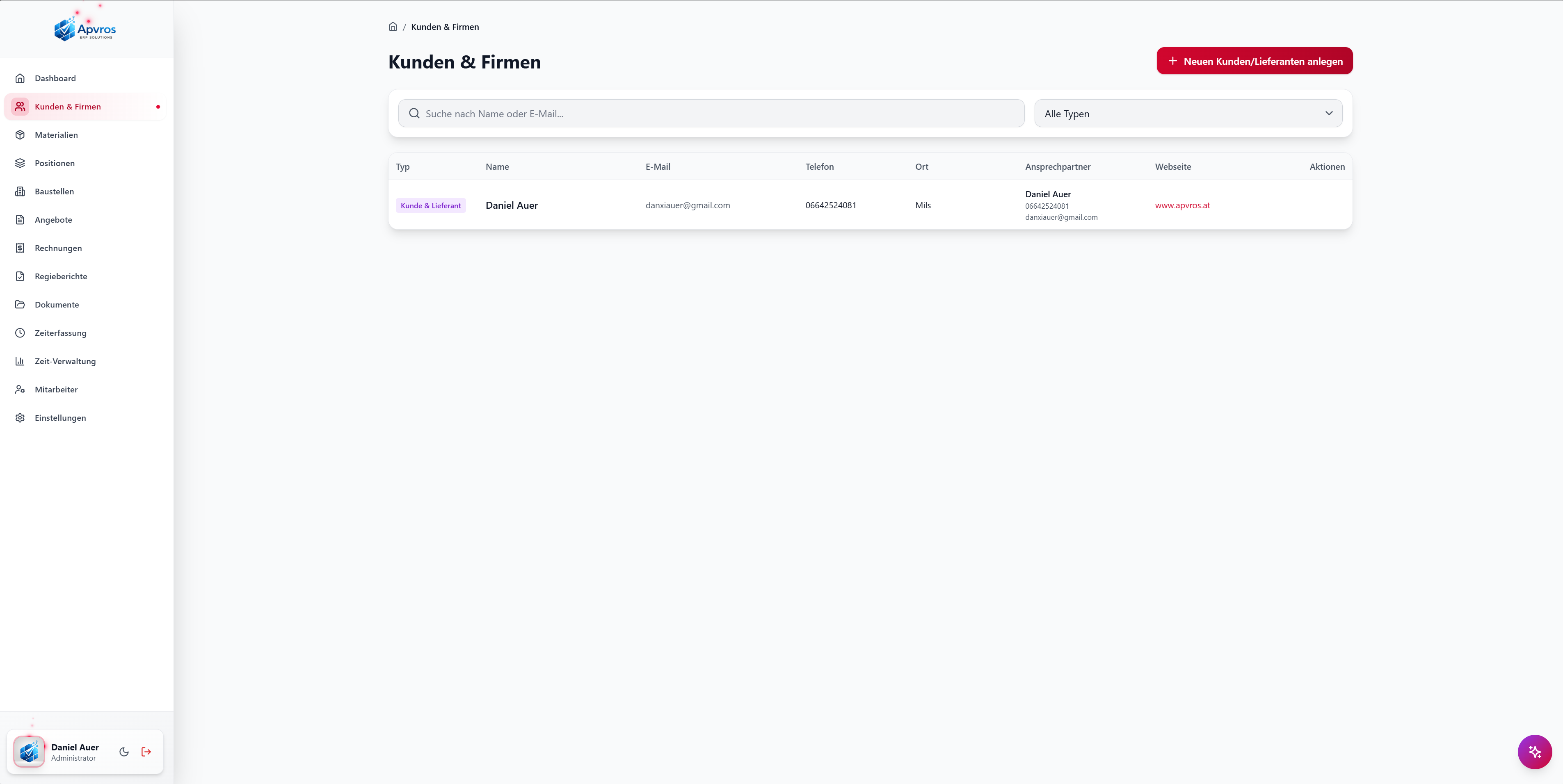 Kunden & Firmen Verwaltung