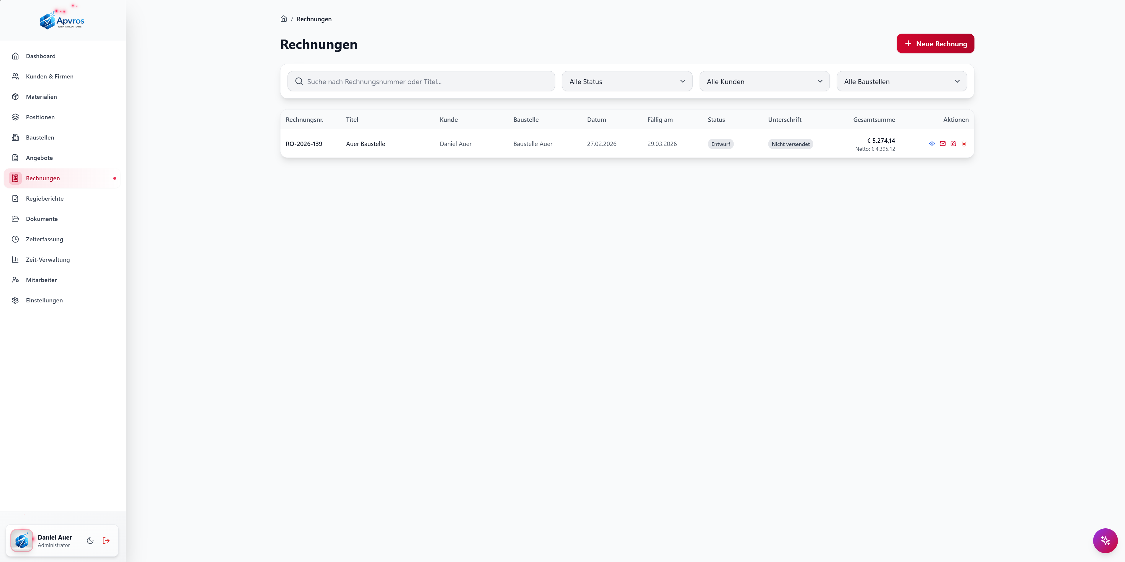 Rechnungen erstellen