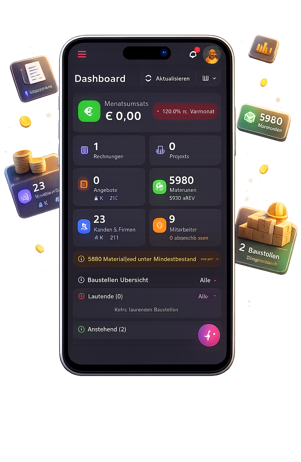apvros ERP Handwerkersoftware Österreich – Mobile App